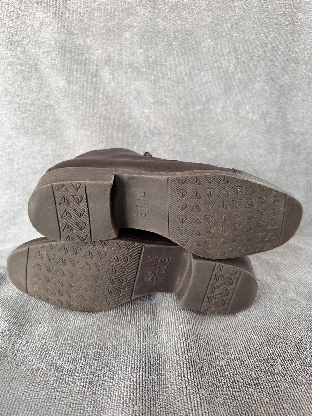 Nicole Brown Leather Ankle Booties with Button Lace Detail - Picture 6 of 11